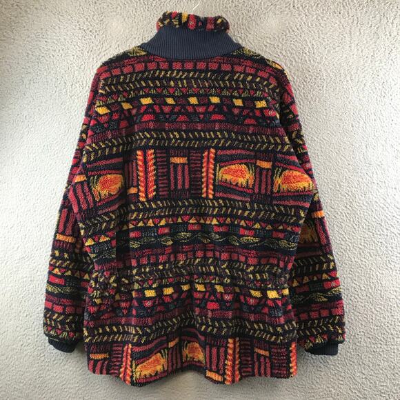 Vintage Columbia Sportswear Aztec Southwestern Print Fleece Womens L - Picture 2 of 10